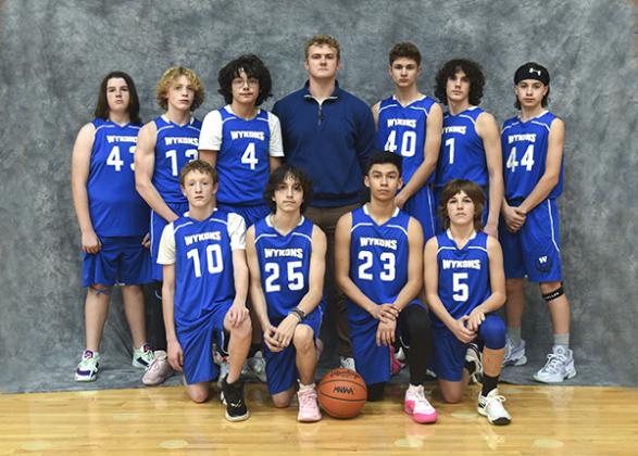 Pictured are, back row from left, Blayze Schueler, Donte White, Jessiah Smith, Coach Grant Papineau, Gatlin Gillaspie, Isaac Maki and Nathan Camps. Front row from left, Joshua Autio, Jasiah Parker, Christian Robles and Mason Ahola. Missing from picture is Sylas Deneau and Solomon Stubrud.