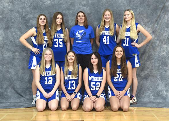 Pictured are, back row from left, Lilly Desousa, Olivia LaMay, Coach Connie Smith, Laurel Johnson and Maddy Conkright. Front row from left, Kyla Erickson, Cami Alexa, Erin Kolbas and Desiny Lemery.