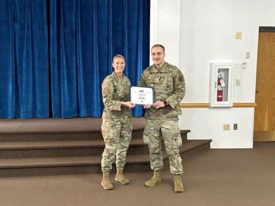 Pictured are, First Sergeant Burnette and A1C Wickstrom. (Submitted photo.)