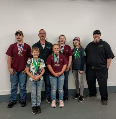 Pictured are, back row, from left, Brennon Gursky, Douglas Weesner, Harmony Scott, Isabella Martin, Greg Scott. Front row, Daniel Maki and Addison Brozonowski. Submitted photo
