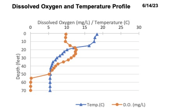 Dissolved oxygen and temperature data from Long Lake in Gogebic County. 